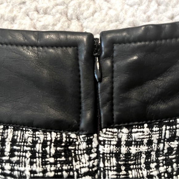 OUTBACK RED Women’s Mini Skirt with Faux Leather Trim in Black & White - Picture 7 of 10